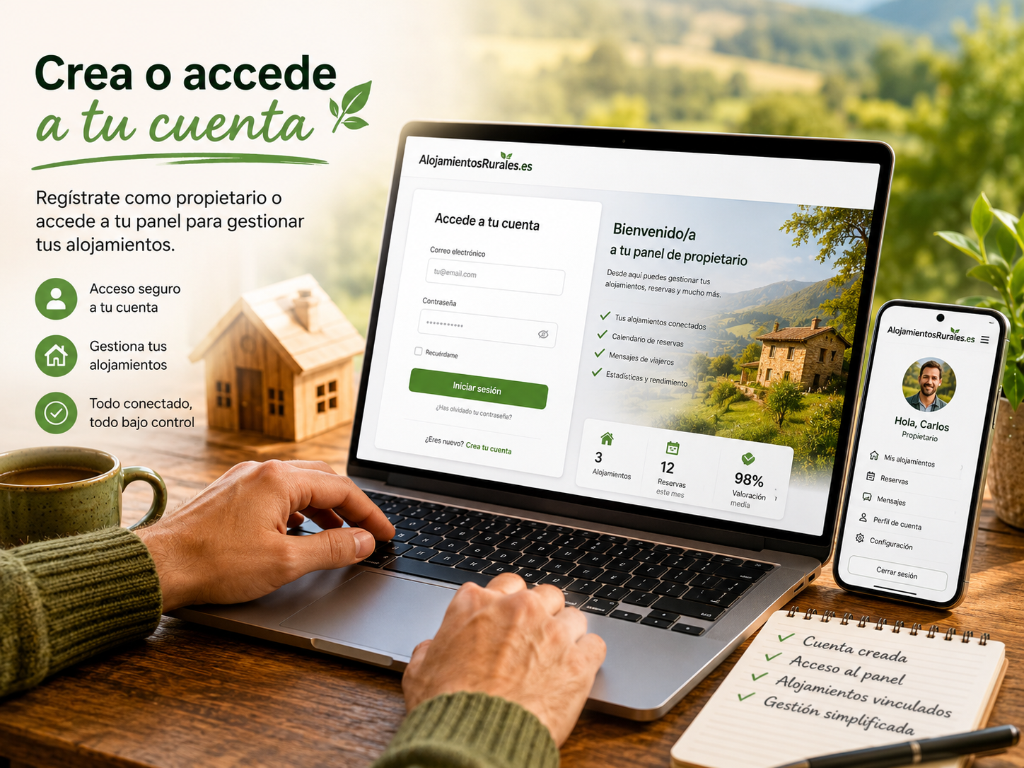 Crea o accede a tu cuenta